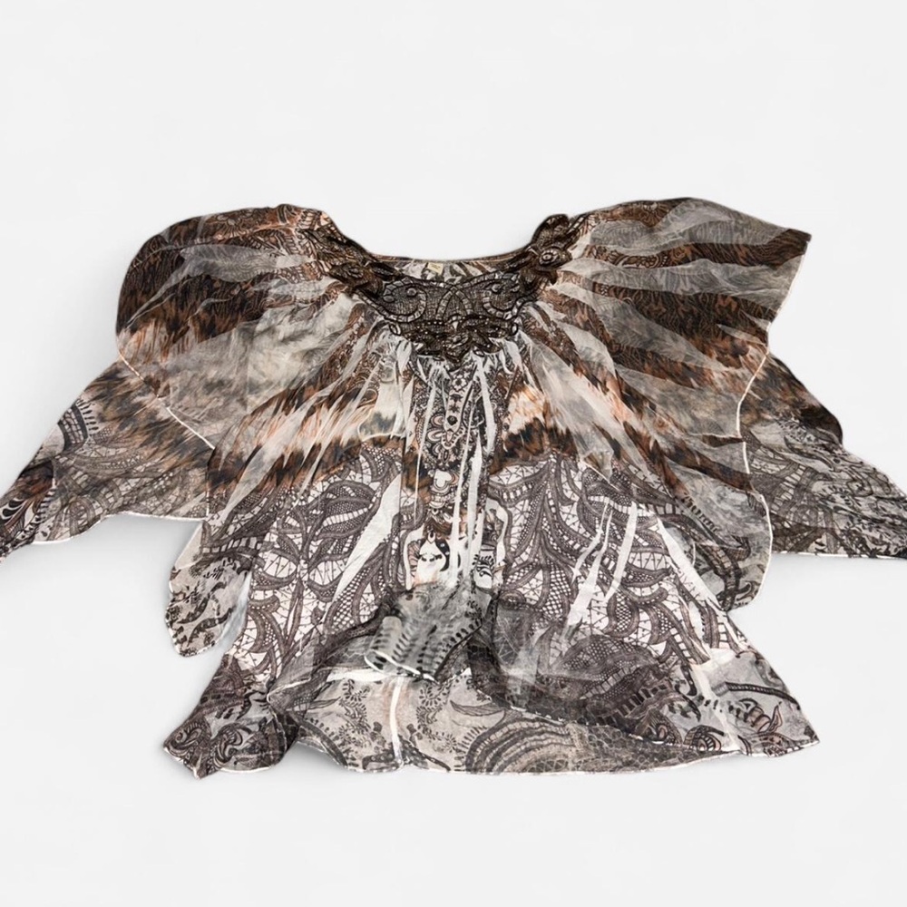 Energie Women's Top in Black, Brown, and Cream